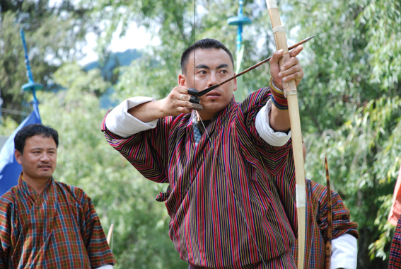 Trang phục truyền thống của người dân Bhutan.